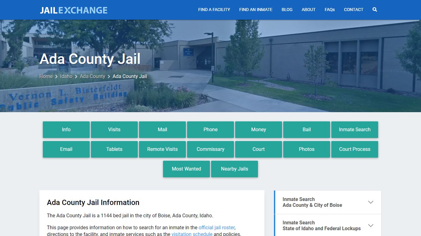 Ada County Jail, ID Inmate Search, Information - Jail Exchange